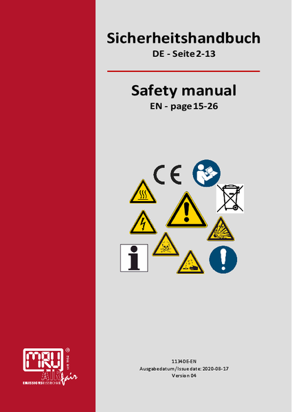 Saftey Manual for Standard Units